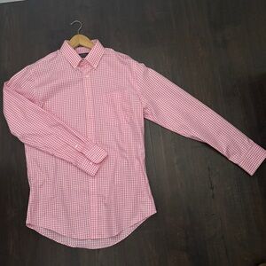 Nordstrom Pink Gingham Non-Iron Shirt